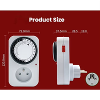 Temporizador Mecánico de 24 Horas con Enchufe Francés 16A 220V-240V, Programable, Ecológico, de Plástico, para Electrodomésticos, Ahorro de Energía