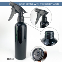 Bouteilles aérosols PET cylindriques noires vides de 30 ml à 400 ml pour parfum, shampoing, lotion, nettoyage automobile et domestique, vaporisateur à fine brume