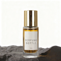 Flacon de parfum chic en verre ambré miniature 10 ml 15 ml, bouchons transparents brillants, pompe pulvérisatrice élégante anti-fuite, durable et portable