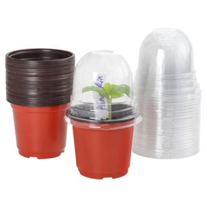 Plant Nursery Pot Transparent Plastic Planter with Drainage Hole Succulent herb Planter Seed Starting Pot Flower Plant Container
