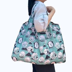 Bolsa de Compras Plegable de Nailon y Poliéster Reutilizable Ecológica con Logotipo Personalizado, Expandible, con Diseño de Dibujos Animados - Product Image 6