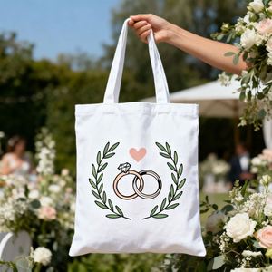 Eco Recyclable Reusable Letter Pattern Shopping Tote <b>Bag</b> Customized Color Logo <b>Medium</b> <b>Size</b> Shoulder Strap for Wedding Travel - Product Image 2