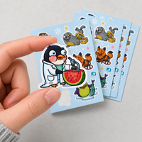 Autocollants personnalisés de fruits de dessin animé, ensemble d'autocollants d'animaux personnalisés, étiquettes décoratives imperméables pour journalisation, impression vinyle