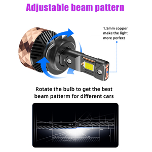 X-7SEVEN 2 Tubi in Rame 220W 50000LM Fari LED H7 H11 Lampadine <span class=keywords><strong>Auto</strong></span> 9005 H1 Canbus Luci H4 Fari LED per <span class=keywords><strong>Auto</strong></span> - Product Image 2