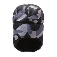 FF4710, gorro de caza de esquí de piel sintética de invierno, gorro de soldado con orejeras con máscara, gorro de cazador Ushanka ruso forrado de felpa
