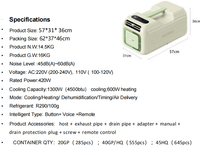 Vente chaude 4500BTU AC Alimenté Portable Mini Climatiseur Dispositif De Refroidissement Électrique pour Petite Chambre RV Tente Pas De Drainage