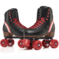 Patins à roulettes professionnels en microfibre de haute qualité pour adultes Quad chaussures de patinage à motif arc-en-ciel pour femmes