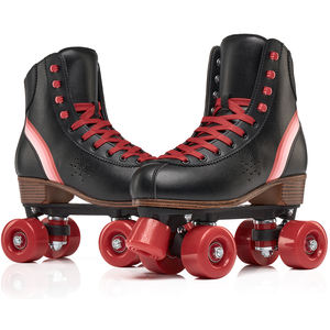 Patins à roulettes professionnels en microfibre de haute qualité pour adultes <span class=keywords><strong>Quad</strong></span> chaussures de patinage à motif arc-en-ciel pour femmes - Product Image 3