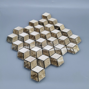 Mosaico in Marmo Esagonale 25Mm Design Giallo per Decorazione Pareti Cucina Piastrelle in Mosaico di Pietra Naturale per Pavimenti - Product Image 3