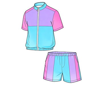 เสื้อแจ็คเก็ตวินด์เบรกเกอร์แขนสั้นแบบมีซิป ชุดวอร์มไนลอนสีสันตัดกัน ชุดวอร์มสำหรับวิ่งมาราธอน - Product Image 2