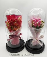 Boules en verre LED avec fleurs rouges pour la décoration de mariage et la décoration de la maison