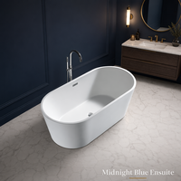 Baignoire ovale classique autoportante pour adultes, longueur 1,5 m/1,6 m/1,7 m, pour hôtel et maison