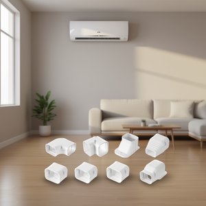 Pièces de climatiseur mini-split, tuyau décoratif en PVC de 3 pouces de large et 17,6 pieds de long, blanc, peignable, facile à installer, pour usage domestique - Product Image 2