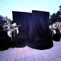 ANNIELU Toile de fond noire premium en spandex, résistante au feu, pour décorations de mariage et location de lieux intérieurs