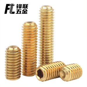สกรูหัวหกเหลี่ยมแบบฝัง Fenglian Brass ขนาด M2 M2.5 M3 M4 M5 M6 มาตรฐาน DIN914 เกรด A ระดับ 6.8 อุปกรณ์เสริมสำหรับของเล่น - Product Image 3