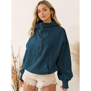 Новая женская толстовка-худи: модная уличная одежда, пуловер на молнии с капюшоном на шнурке, спортивная куртка с длинным рукавом - Product Image 3