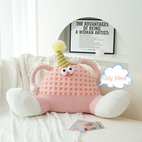 Cojín de Peluche con Diseño de Bigfoot, Almohada Decorativa de Lana de Cordero, Relleno de Algodón PP Personalizable, Soporte Lumbar para Sofá