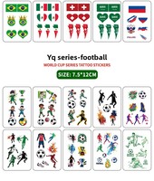 Autocollants en papier transfert à l'eau avec formes géométriques et drapeaux des États-Unis, du Canada et du Mexique pour les matchs de football et les événements sportifs