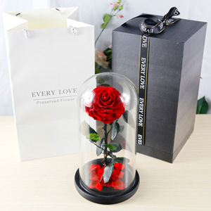10cm rojo fresco conservado rosa en cúpula <span class=keywords><strong>de</strong></span> <span class=keywords><strong>cristal</strong></span> como regalo y decoración <span class=keywords><strong>de</strong></span> sala <span class=keywords><strong>de</strong></span> estar - Product Image 2