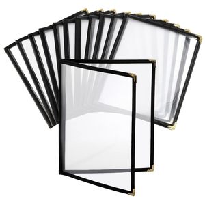 Porta Menús de Cuero Personalizado para Restaurantes y Cafeterías, Diseño de Panel Doble Plegable con Compatibilidad con Menús de PVC, Cubiertas para Menús - Product Image 1