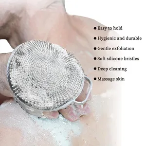 2024 Eco-Friendly Double Sided Silicone Body Scrubber BPA Free Bath Brush Body Scrubber