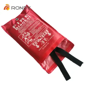 Selimut api untuk rumah selimut api kaca serat dalam casing merah PVC keras/tas lembut PVC