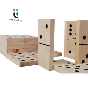 YUMING Hot Sale Montessori Math Manipulatives Pine Wood Domino Sets Double Six 28 Dominos