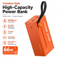 Batterie externe haute capacité 50000 mAh avec affichage numérique LED, sortie multi-ports, chargeur portable pour cadeaux en gros