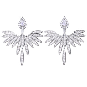 Boucles d'oreilles pendantes en cristal coréen pour femmes, bijoux fantaisie en forme d'aile d'ange, accessoires de mode, vente en gros - Product Image 6