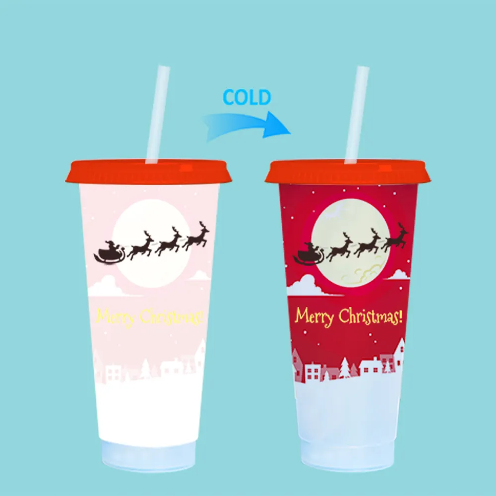 Creative Personalized Cheap Funny Party Drinks Plastic Cups Star Tree Christmas Mug Snowman