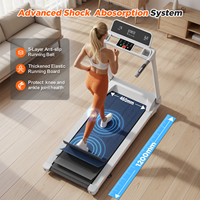 Caminadora Ergonómica para las Articulaciones, con Banda de 5 Capas de Absorción de Impactos, Motor Silencioso de 2.5HP, Inclinación Automática, Blanca, Máquina de Ejercicio para el Hogar