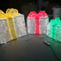 Boîte cadeau 3D à LED, lumières décoratives, IP65, décoration de Noël en plein air, métal, utilisation en intérieur