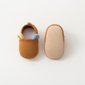 Chaussures Bébé Unisexe Printemps-Automne en Gros 0-2 Ans, Premiers Pas en Tissu Couleur Unie avec Cordon de Serrage et Oreilles 3D, Semelle Souple Antidérapante - Product Image 2