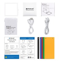Mini studio photo PULUZ 20 cm, boîte à lumière LED avec fonds et boîte à lumière douce
