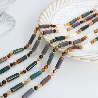 Collar de Perlas de Agua Dulce y Piedras Naturales Hecho a Mano, Estilo Vintage, Ligero, de Lujo, Retro, para Mujer, Venta al Por Mayor