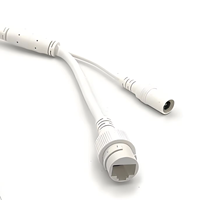 Arnés de Cableado para Cámara CCTV, Conector RJ45 DC de 10 Pines, IP67 Impermeable, Aislamiento de PVC, Cobre Estañado, Cable de Red de 350 mm