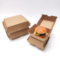 Boîte à hamburger durable en matériau compostable, boîte à burger en carton ondulé approuvée par la FDA pour la sécurité