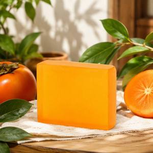 <span class=keywords><strong>Savon</strong></span> au lait de chèvre au kaki exquis, fait main, naturel, éclaircissant, nourrissant, hydratant, doux pour le visage et le corps, végétalien, OEM - Product Image 2