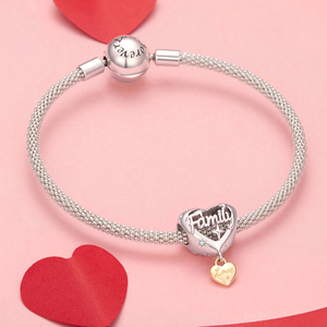 Pendentif en forme de cœur, charme familial, plaqué or, alliage, unisexe, bijou romantique, cadeau - Product Image 3