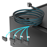 Cable de Datos Interno para Servidor SFF-8643 a SATA 3.0 Mini SAS de 4 Puertos en Ángulo Izquierdo, 12 Gbps, con Revestimiento de Nailon para HDD/SSD SATA