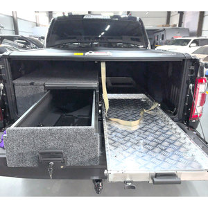 Plateau coulissant pour benne de pick-up de 5 pieds, compatible avec le camping-car Raptor, en acier inoxydable avec tiroir de rangement et console centrale. - Product Image 4