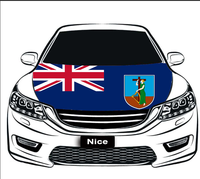 Housse de capot de voiture en polyester extensible avec drapeau national de Montserrat, housse de capot de moteur élastique décorative avec drapeau