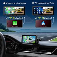 Autoradio sans fil pour Apple CarPlay et Android Auto avec caméra de recul 1080p, écran tactile 6,86 pouces, récepteur audio de voiture, navigation GPS