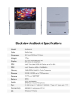 Blackview-Ordinateur Portable Acebook 12, Écran IPS 16 Pouces, Caméra Frontale 512 mAh, 10ème Génération I5, Nouvel Ordinateur Blackview, Intel, 16 Go + 5000 Go, 1MP