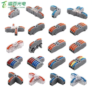 Conector de fio 222-412 Led Strip Iluminação Elétrica Conectores Rápidos Mini Condutor Push-in P421 2 3 Pin Splicing Terminal Blocks