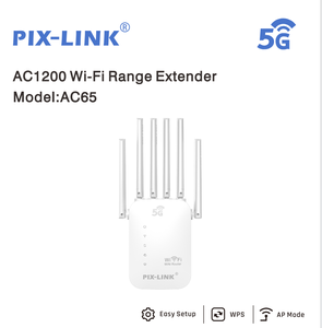 Pix-Link ตัวขยายช่วงสัญญาณ WiFi แบนด์คู่1200Mbps พร้อม6เสาอากาศรับสัญญาณสูงโหมด3-in-1พร้อมพอร์ตอีเธอร์เน็ตติดตั้งง่าย - Product Image 4