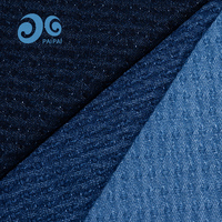 Tissu denim jacquard sergé teint en fil à texture nid d'abeille, tissé à points en relief, non extensible, pour vestes et sacs en jean tendance pour garçons