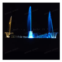 Desain Air Mancur Kolam Komersial, Air Mancur Luar Ruangan Besar, Tirai Air Digital, Pemasangan di Tempat