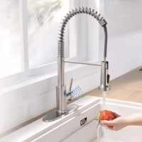 Robinet de cuisine sans contact Mitigeur Pulvérisateur Capteur Robinet de cuisine pour évier de cuisine
