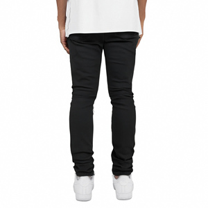 Atacado Preto Patch Calças Denim Casual Rasgado Danificado Afligido Designer Slim Fit Calças Stretch <span class=keywords><strong>Jeans</strong></span> dos homens 8569